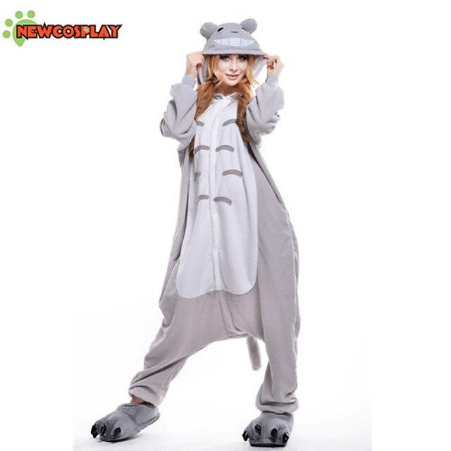 Toys & Hobbies Cosplay & Costumes | Adults Kigurumi Pajamas Cat Animal Onesie Pajamas Polar Fleece Gray Cosplay For Men and Wome