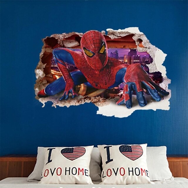  Wall Stickers Wall Decals, 3D Cool Kids Like Spider Man PVC Wall Stickers