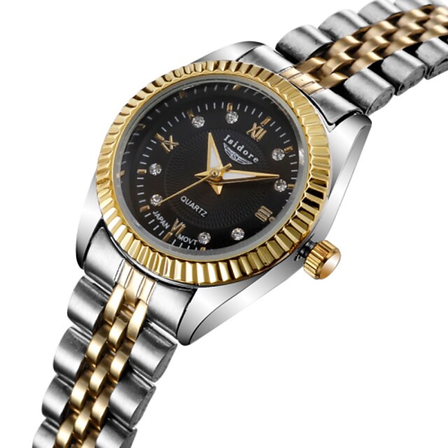  Mulheres Relógio de Moda Relógio Casual Quartzo Impermeável Aço Inoxidável Banda Dourada