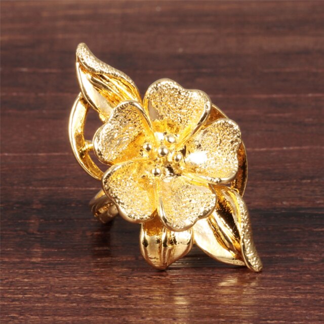  Ms 18 K Gold Flower Ring