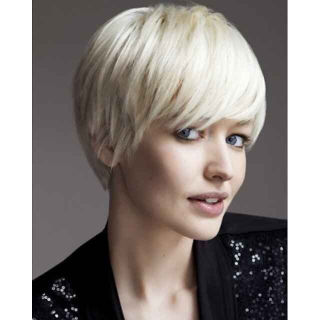  Synthetic Wig Straight Style Capless Wig Blonde White Synthetic Hair Women's Blonde Wig