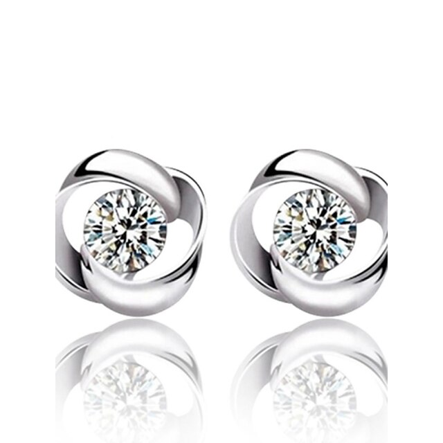 Women's Crystal Stud Earrings Fashion Sterling Silver Crystal Silver Earrings Jewelry Silver For Wedding Party Daily