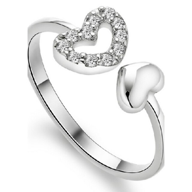  Band Ring Sterling Silver Heart Ladies Birthstones / Women's