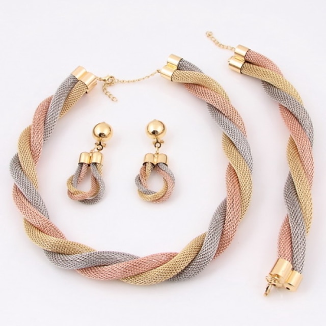 Gold-plated Fashion romantic heart line(Including Necklace, Earring, Bracelet) Jewelry Sets