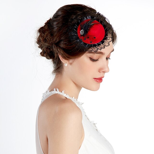  Pizzo / Lega cappelli / Cappelli con Fantasia floreale 1pc Matrimonio / Occasioni speciali / Casual Copricapo