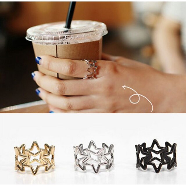  3pcs Jewelry Set Rings Set For Women's Party Casual Daily Alloy Hollow Out Stacking Stackable Gold
