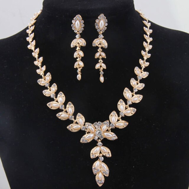  Fashion gold-plated necklace (necklace) (earrings)