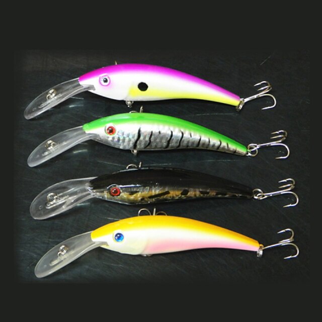  4 pcs Fishing Lures Hard Bait Minnow Crank Fast Sinking Bass Trout Pike Sea Fishing General Fishing Trolling & Boat Fishing Hard Plastic