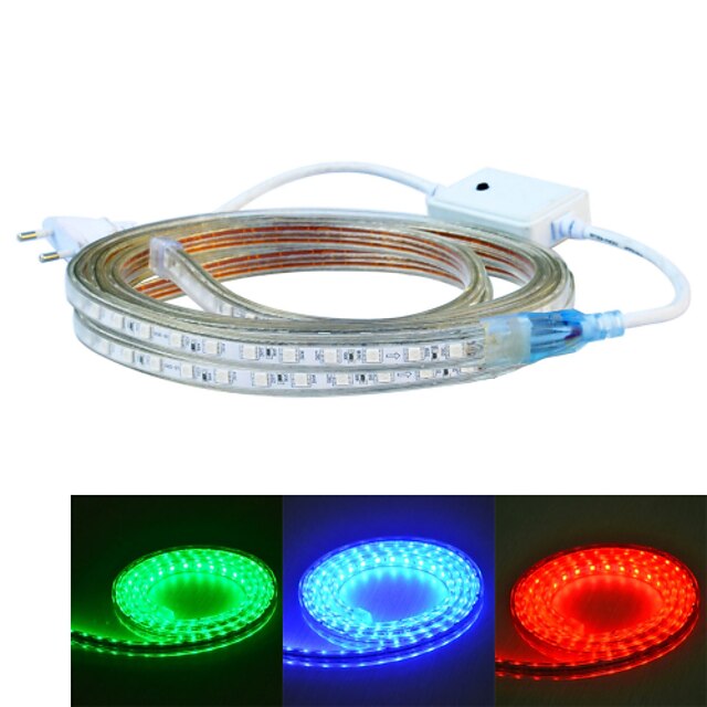  4m RGB-lysstriper 240 LED 5050 SMD RGB Vanntett / Passer for kjøretøy 220 V / 110 V / IP44