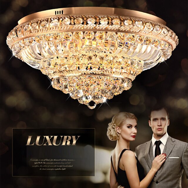  Modern Luxury 72W LED Crystal Ceiling Light Bedroom LED Absorb Dome Light Diameter 60CM