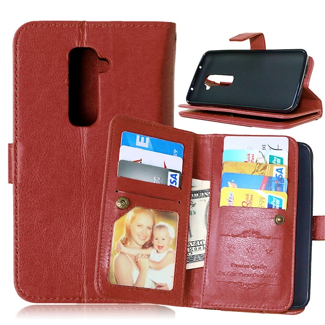  Case For LG Wallet / Card Holder / with Stand Solid Colored Hard