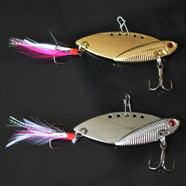  2 pcs Buzzbait & Spinnerbait Sinking Bass Trout Pike Lure Fishing Metal