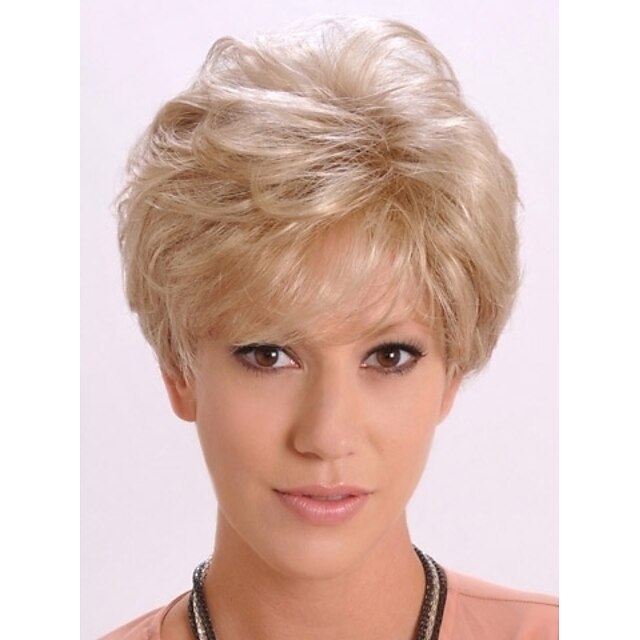  Synthetic Wig Wavy Style Capless Wig Blonde Synthetic Hair Women's Wig Short