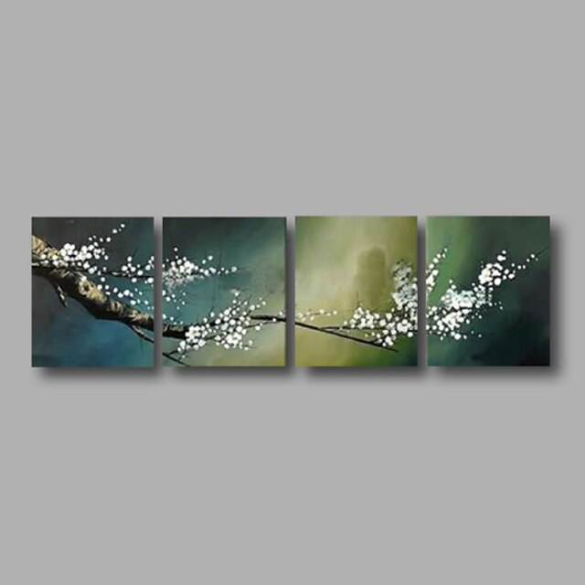  Peint à la main Abstrait / A fleurs/BotaniqueModern Trois Panneaux Toile Peinture à l'huile Hang-peint For Décoration d'intérieur