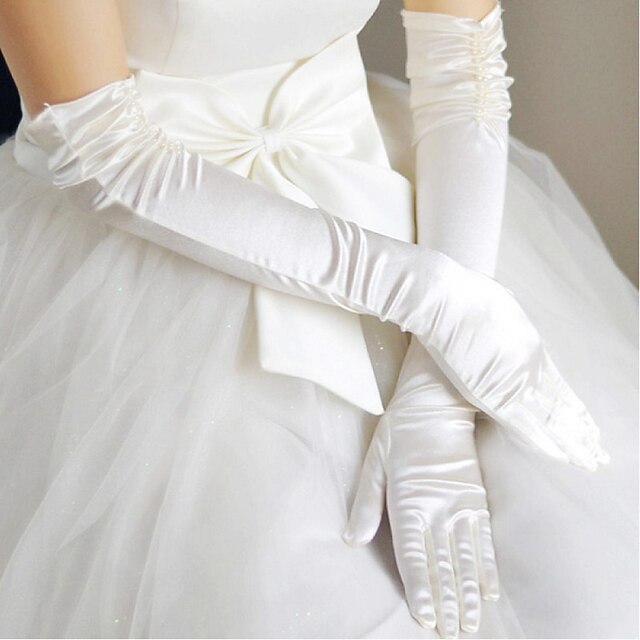  Satin / Polyester Opera Length Glove Classical / Bridal Gloves With Solid