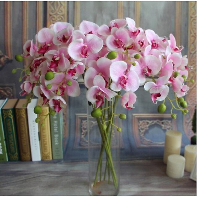  5pcs Real-touch Artificial Flowers Orchids Home Decor Wedding Party Gift 14*78cm