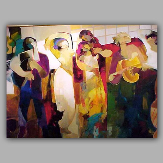  Oil Painting Hand Painted - People Modern Canvas / Stretched Canvas