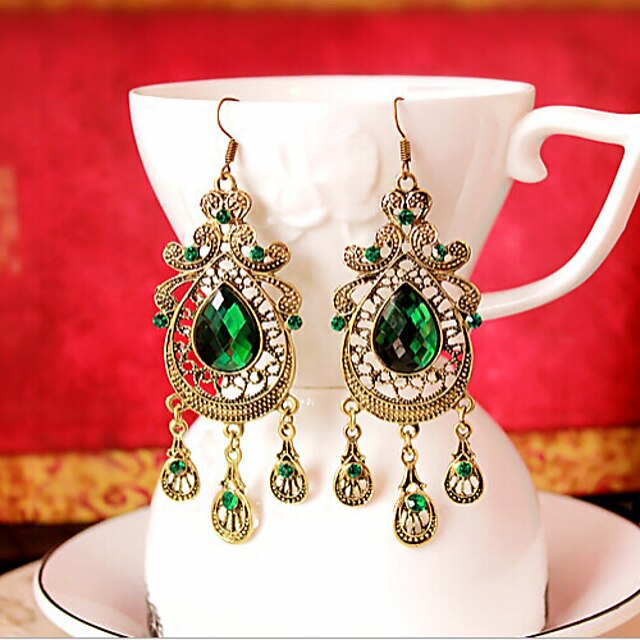  Women's Crystal Chandelier Drop Earrings Gemstone Crystal Earrings Drop Bohemian Jewelry For Party Daily