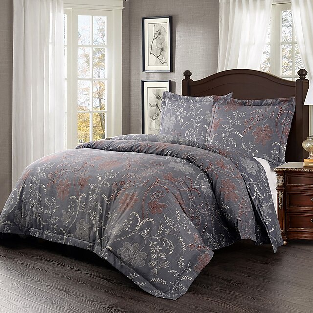  Simple Opulence Duvet Cover Set Microfiber luxury Printed lavender Flower Include Quilt Cover Pillow Cases Queen King