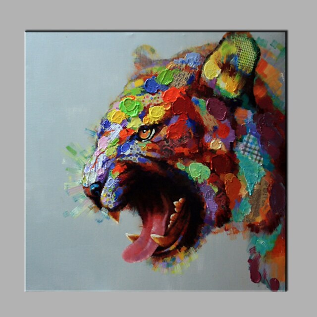  Oil Painting Hand Painted - Animals Modern Stretched Canvas