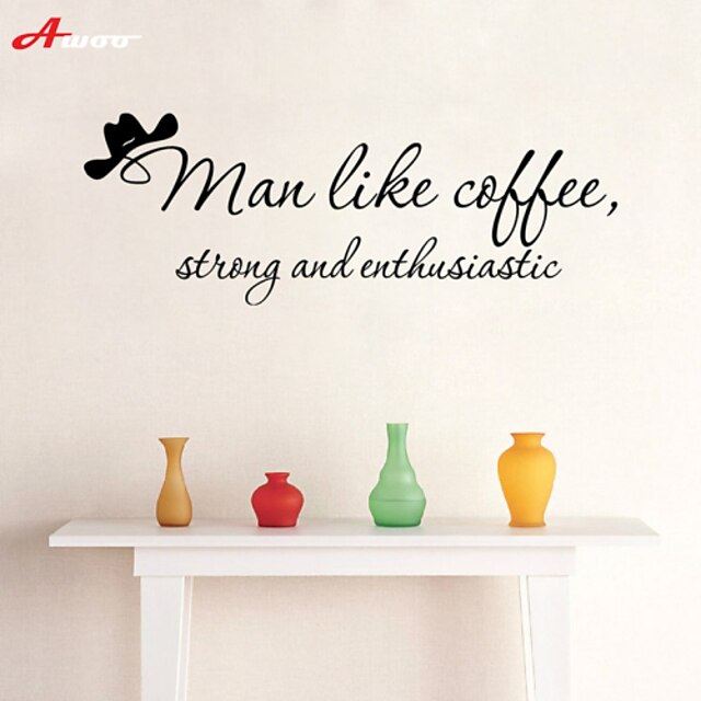  AWOO® Coffee Wall Sticker DIY Home Decorations Quotes Vinyl Wall Decals Wall Mural Art