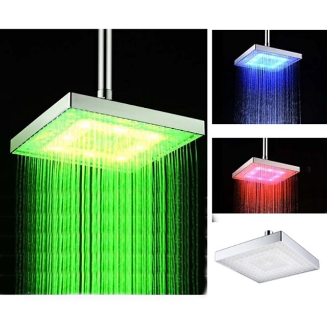  Contemporary Rain Shower Chrome Feature-LED , Shower Head