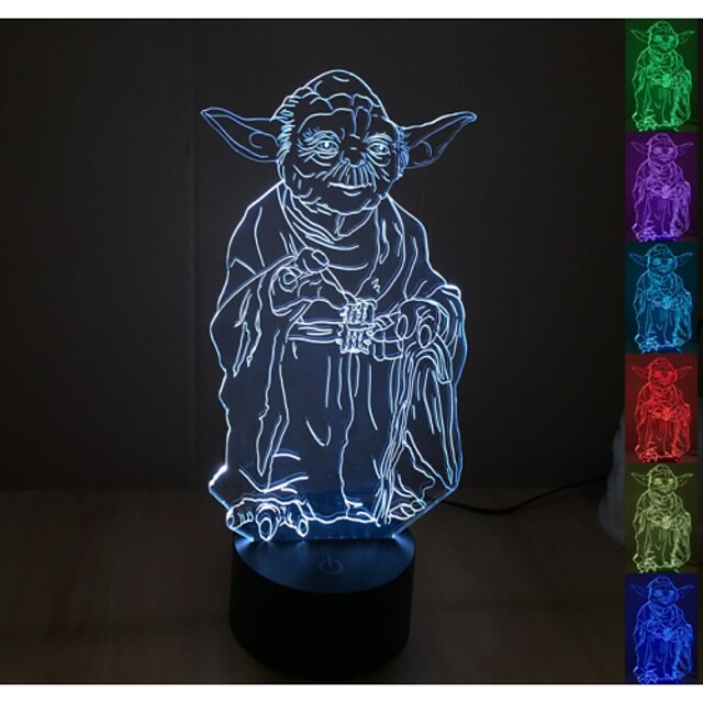  vizuális 3D-s rajzfilm modell hangulat hangulat vezetett dekoráció usb asztali lámpa színes ajándék éjszakai fény