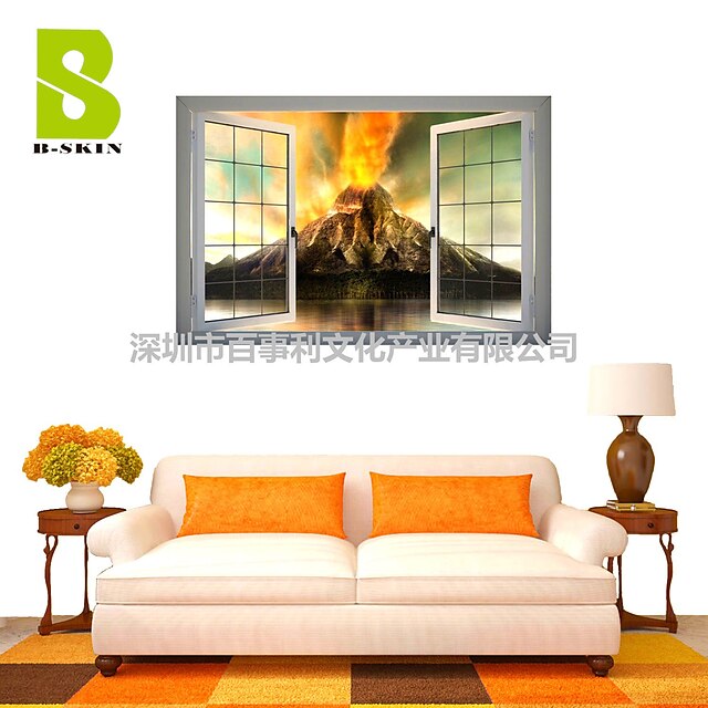  3D Wall Stickers Wall Decals, Volcano Erupt Decor Vinyl Wall Stickers