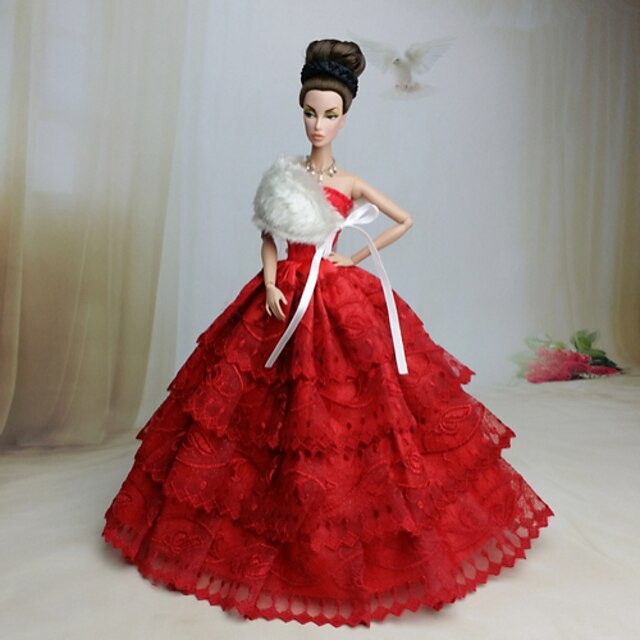  Doll Dress Wedding For Barbiedoll Lace Organza Dress For Girl's Doll Toy