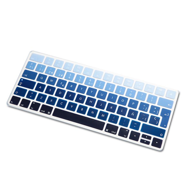  Spanish Language Rainbow gradient Ultra Thin Silicone Keyboard Skin Cover for Magic Keyboard 2015 Version EU Layout