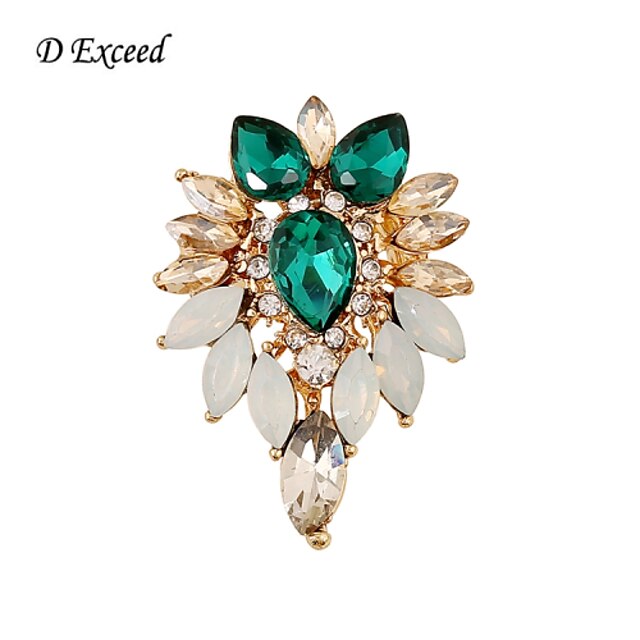  d exceder ew forma clara e ouro verde cristal banhados pin broche elegante brincos de mulheres