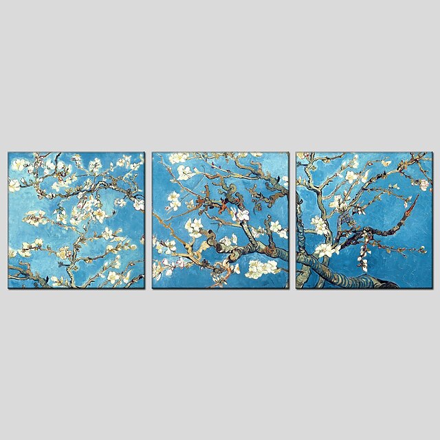  Hang-Malowane obraz olejny Ręcznie malowane - Martwa natura Nowoczesny Fason europejski Naciągnięte płótka / Trzy panele / Rozciągnięte płótno