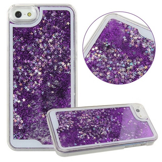  Case For iPhone 5 / Apple / iPhone X iPhone X / iPhone 8 Plus / iPhone 8 Flowing Liquid / Transparent Back Cover Glitter Shine Hard PC