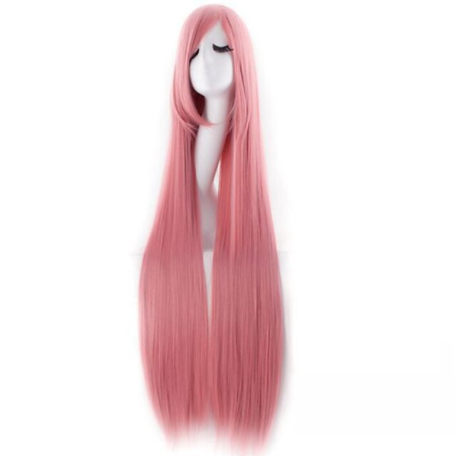  Pelucas de cosplay Pelucas sintéticas Pelucas de Broma Recto Corte Recto Peluca Rosa Muy largo Rosa Pelo sintético Mujer Rosa