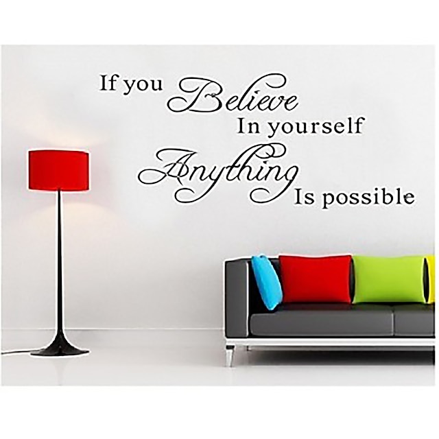  Still Life Wall Stickers Words & Quotes Wall Stickers Decorative Wall Stickers, Vinyl Home Decoration Wall Decal Wall Decoration / Removable 59*28cm Wall Stickers for bedroom living room