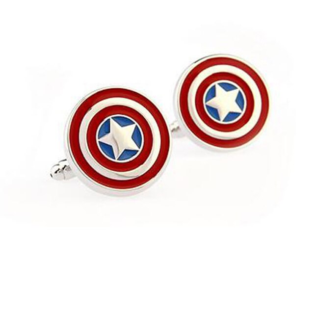  Captain America Stainless Steel Cufflinks Square Vintage Wedding  Graving Men‘s Groom Shirt Deluxe Christmas Gifts