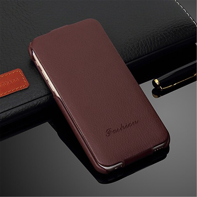  Case For iPhone 6s / iPhone 6 iPhone 6 Flip Full Body Cases Solid Colored Hard Genuine Leather for iPhone 6s / iPhone 6