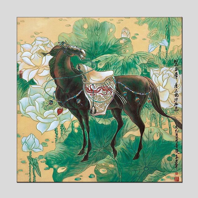  Oil Paintings Modern Flower And Horse Style Canvas Material With Wooden Stretcher Ready To Hang Size 70*70CM