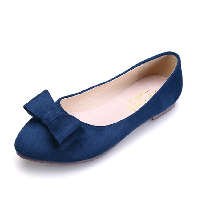 Women's Shoes Suede Flat Heel Comfort / Pointed Toe / Closed Toe Flats Dress / Casual Black / Blue / Pink / Burgundy