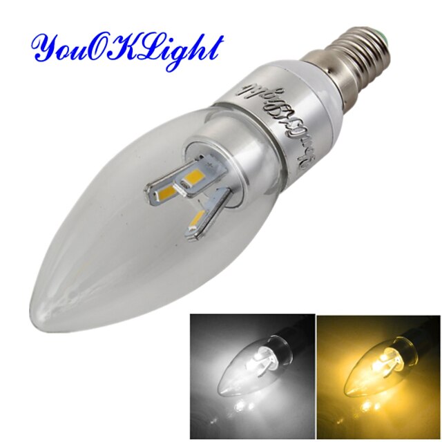  YouOKLight 3 W LED-kronljus 240-280 lm E14 C35 6 LED-pärlor SMD 5630 Bimbar Dekorativ Varmvit Kallvit 220-240 V 110-130 V / 1 st / RoHs