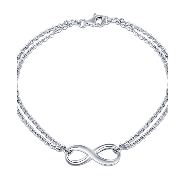  Mulheres Pulseiras com Pendentes Fashion Prata de Lei Prata Infinidade Oval Jóias Casamento Festa Diário Casual Jóias de fantasia