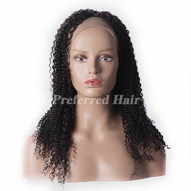  Włosy naturalne Siateczka z przodu Peruka styl Kinky Curl Peruka Krótkie Długość średnia Długie Peruki koronkowe z naturalnych włosów