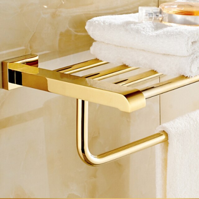  Towel Bar Contemporary Brass 1 pc - Hotel bath Double