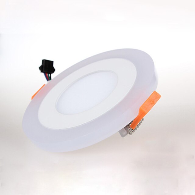  zdm ™ 1 pcs 9 (6 + 3) w 2835 + 3528smd led encastré panneau lumineux encastré rond blanc + bleu ac85v-265v couleur interchangeable