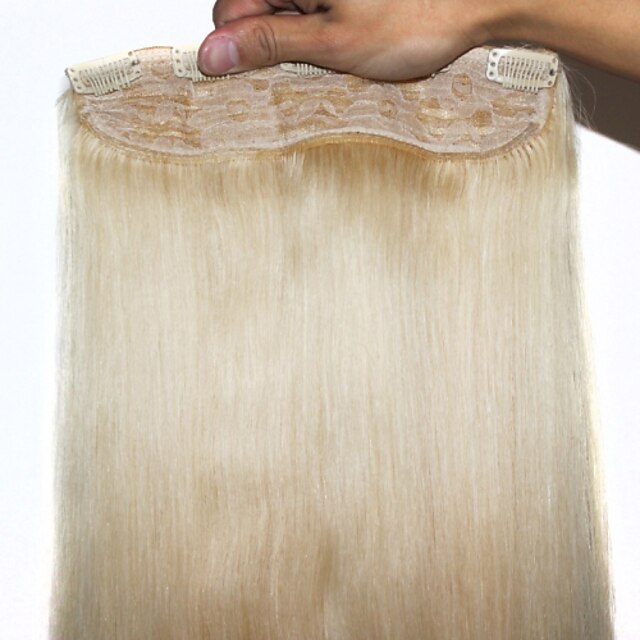  Κουμπωτό Επεκτάσεις ανθρώπινα μαλλιών Ίσιο Φυσικά μαλλιά Blonde