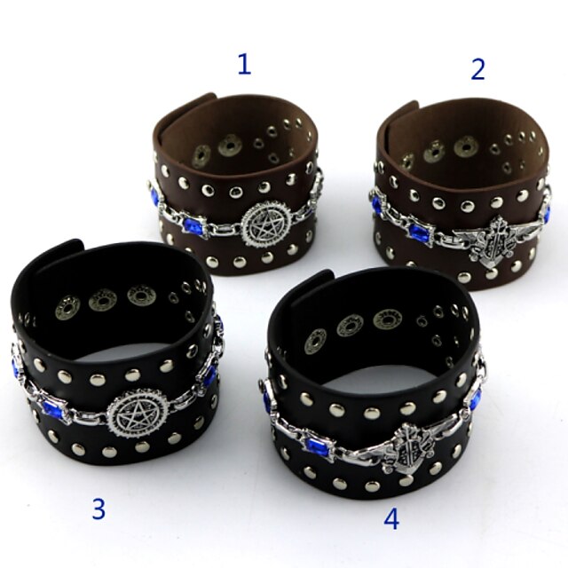  Jewelry Inspired by Black Butler Cosplay Anime Cosplay Accessories Bracelet PU Leather Alloy Men's Women's New Hot Halloween Costumes