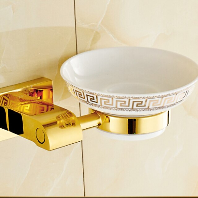  Gold-Plated Finish Brass Material Soap Dish