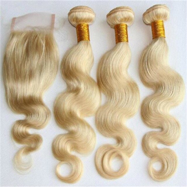  Brazilian Hair Body Wave Human Hair Weaves 4 Pieces 0.3