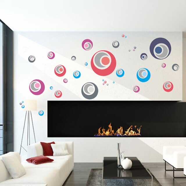  Wall Stickers Wall Decals Style Color Circle Waterproof Removable PVC Wall Stickers