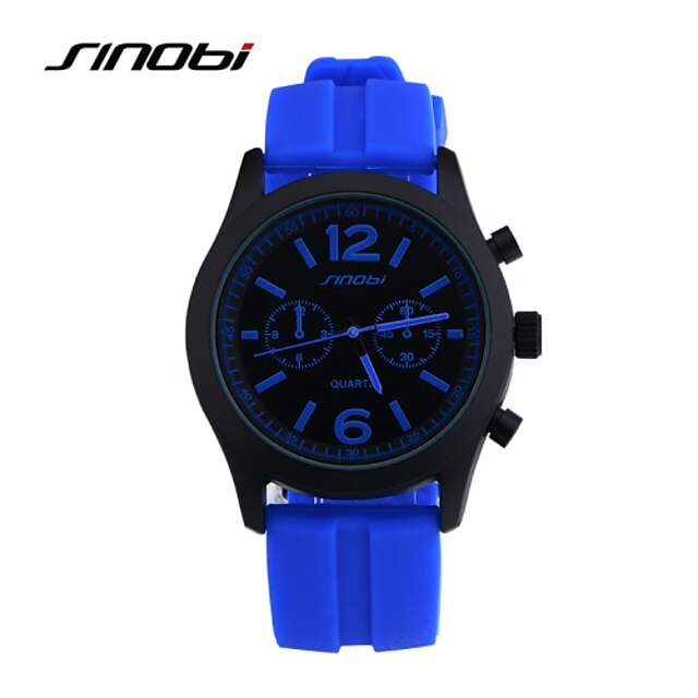  SINOBI Men's Sport Watch Wrist Watch Quartz Silicone Blue 30 m Water Resistant / Waterproof Sport Watch Analog Charm Classic - Red Blue